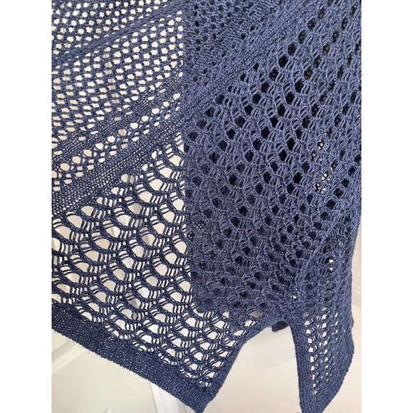 Lane Bryant Sweater Women 22 Blue Knit Beach Neutral Coverup Summer Office Cozy - Picture 4 of 12